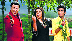 Anu Malik and Farah Khan on the sets of Entertainment Ke Liye
