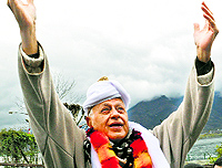 National Conference patron and party candidate from the Srinagar Lok Sabha seat Farooq Abdullah