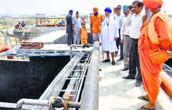 PPCB chairman and environmentalist Balbir Singh Seechewal at the STP Leather Complex in Jalandhar on Friday. A Tribune photograph