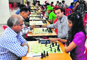 Players participate in the 25th Chandigarh Chess Championship on Saturday