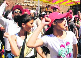 Team Modi stages street play in front of Jallianwala Bagh in Amritsar on Sunday