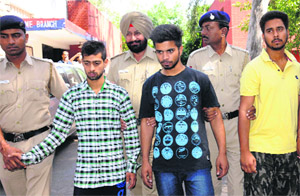 The accused in police custody in Chandigarh on Sunday.