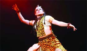 An artist performing Bharatnatyam on the occasion of World Dance Day-2014 in New Delhi on Sunday.
