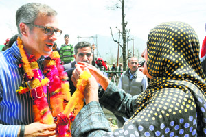 Chief Minister Omar Abdullah at a recent rally in the Valley. 