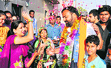 BSP candidate from Jalandhar Sukhwinder Singh Kotli campaigns at a village in Jalandhar