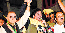 BJP leaders Shatrughan Sinha and Arun Jaitley