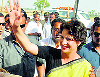 Priyanka Gandhi campaigns for her mother and Congress president Sonia Gandhi in Rae Bareli on Sunday