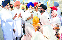 SAD candidate Sukhdev Singh Dhindsa during an election rally in Sangrur
