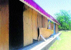 The damaged wooden ply at Five Degrees restaurant in Panchkula