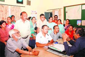 BJP councillors protest against inadequate water supply in Dehradun on Tuesday