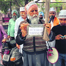  A voter expresses resentment over the escalated prices of sand.