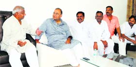 Arun Jaitley with his supporters in Amritsar on Thursday.