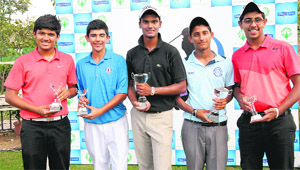 Golfers of category A and B in a jubilant mood at the Chandigarh Golf Club on Friday. 