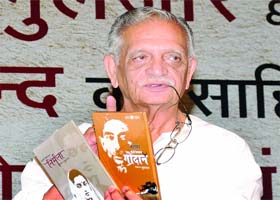 Eminent poet and writer Gulzar releases DVD of novels 'Godan' and 'Nirmala' at a function at Doordarshan Bhawan in New Delhi on Friday