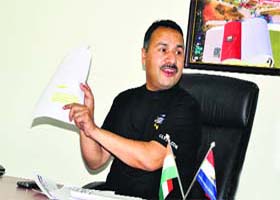 HPCA spokesperson Sanjay Sharma addresses mediapersons in Dharamsala on Friday