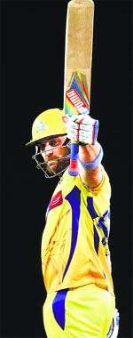 Brendon McCullum celebrates his fifty against Kolkata Knight Riders in Ranchi on Friday. PTI