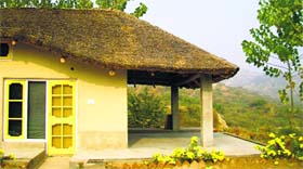 A view of the cottage at Prakriti in the foothills of the Shivaliks