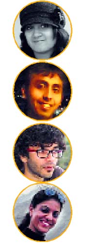 (from top to bottom) Shivya Nath, Siddharth Goel, Alap Parikh and Sifti Dhillon