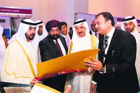 President of the Indian Printing Packaging Machinery Manufacturing Association KS Khurana during an an exhibition in the UAE.