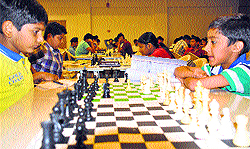 Players participate in the 2nd Millennium School Open Prize Money Chess Championship in Mohali