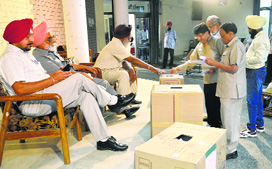 Members cast vote during the elections.