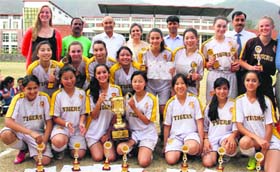 The Woodstock School team that won the football tournament in Dehradun on Monday.