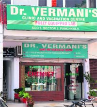 Dr Vermanis clinic in Sector 2, Panchkula, where the victim used to go for treatment. Tribune photo: Manoj Mahajan 