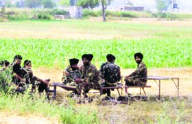 Security personnel deployed at Sangatpura village in Moga district