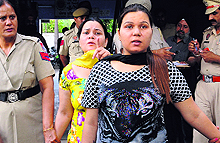 The main accuseds mother and sister, who were arrested after the incident, at the Phase I police station in Mohali on Wednesday