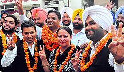 The newly elected members of the Mohali Bar Association on Wednesday
