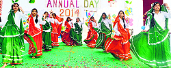 Students of Kendriya Vidyalaya No 2 perform a dance during the annual day function at Udhampur