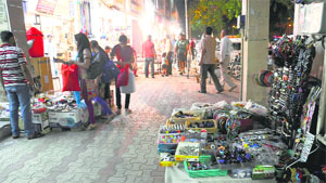 Encroachments are rampant at the Sector 19 market, Chandigarh.