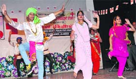 Students of Red Cross School for Deaf, Maqsudan, perform bhangra on the occasion of Red Cross Day in Jalandhar