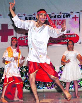 Special children of Prayaas School participate in a function organised by the Red Cross Society in Jalandhar on Thursday