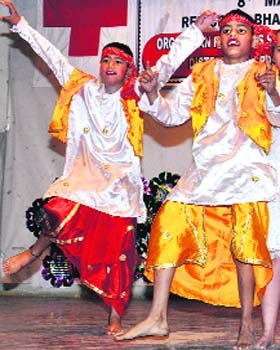 Special children of Prayaas School participate in a function organised by the Red Cross Society in Jalandhar on Thursday