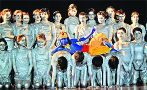 Students perform during the annual day function of Kendriya Vidyalaya No 1 in Jammu on Thursday.