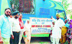 The mobile ATM van launched by the State Bank of Patiala in Doraha