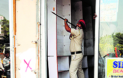 an illegal structure being removed at Giaspura in Ludhiana