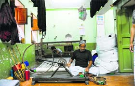 Muslim weavers at work in Varanasi