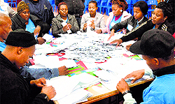 Independent Electoral Commission officials count ballots in Cape Town on Thursday