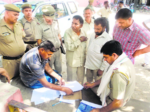 Officials record statements at Dhanauri village in Jind