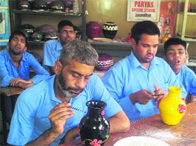 35-year-old Nitin (left) and 30-year-old Lovely at Prayas School in Jalandhar.