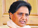 Mayawati addresses a press meet in Lucknow on Friday.