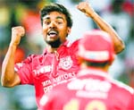 Sandeep Sharma picked up three wickets to push Royal Challengers Bangalore on the backfoot in Bangalore on Friday. PTI