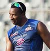Kieron Pollard during a practice session on Wednesday . PTI