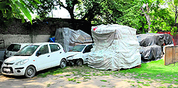 Dowry material lying in the open at the womens police station