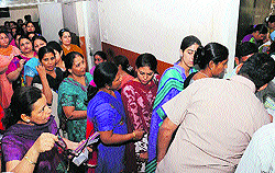 Teachers on poll duty collect their pending dues in Bathinda on Saturday