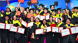 Students of the Centre for Development of Advanced Computing in a jubilant mood after receiving degrees in Mohali on Saturday