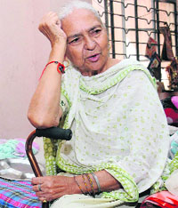 Manjit Kaur at the Apahaj Ashram, Jalandhar. 