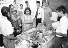 Models being displayed at an exhibition at Mukat Public School, Rajpura, on Sunday.